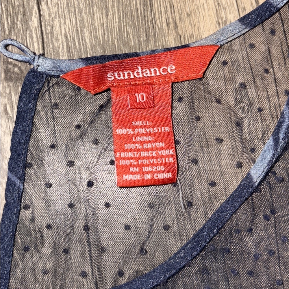Sundance Maxi Dress 10 Blue Floral Colorblock Pleated Sleeveless Bohemian - Picture 5 of 6
